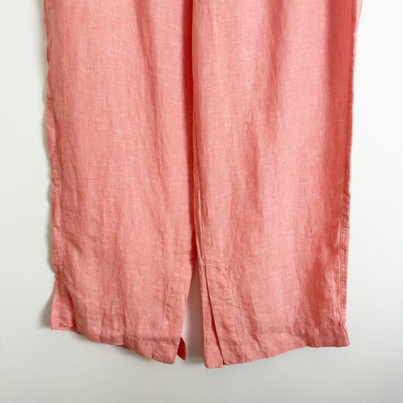ATHLETA Retreat Linen Wide Leg Pants Peach Sunset 16 - Picture 6 of 12